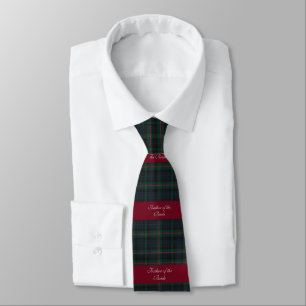 Cravate Père de la mariée Noël Rouge vert plaid