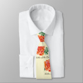 Cravate Père de la Mariée Roses Péches (Attaché)