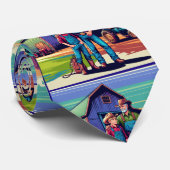 Cravate Père Et Fils À La Ferme Grange et Tracteur (Roulé)