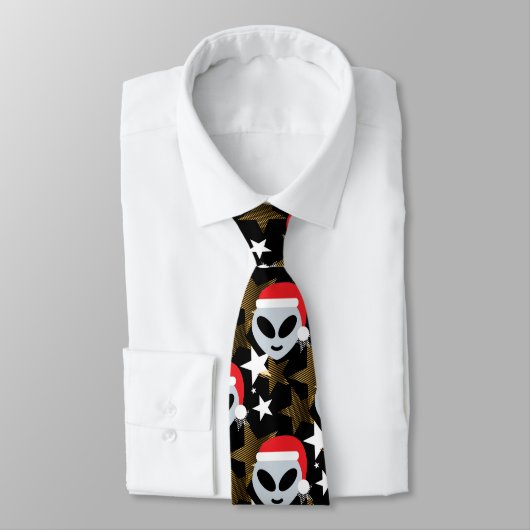Cravate père Noël alien emoji (Attaché)