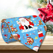 Cravate Père Noël avec animaux de la forêt