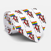 Cravate Père Noël avec drapeau arc-en-ciel (Roulé)