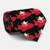 Cravate Père Noël-Claus-Volant-A-Avion-Et-Volant (Roulé)