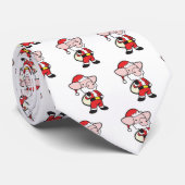 Cravate Père Noël cochon de Noël (Roulé)