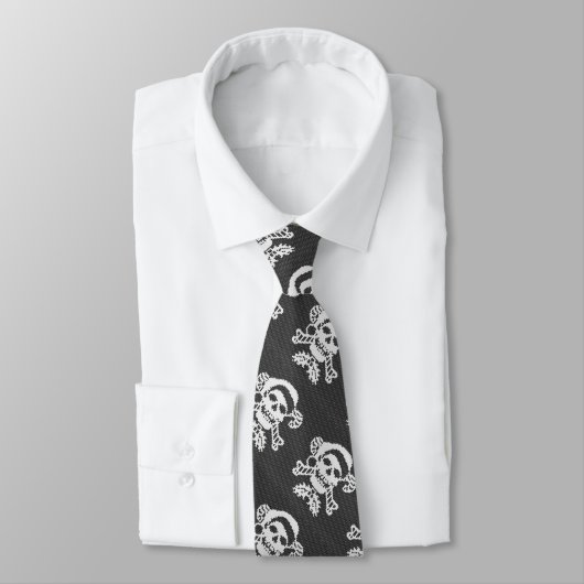 Cravate Père Noël Crossbones crâne dans un style sucré moc (Attaché)