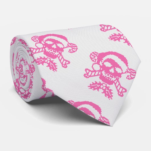 Cravate Père Noël Crossbones crâne dans un style sucré moc (Roulé)