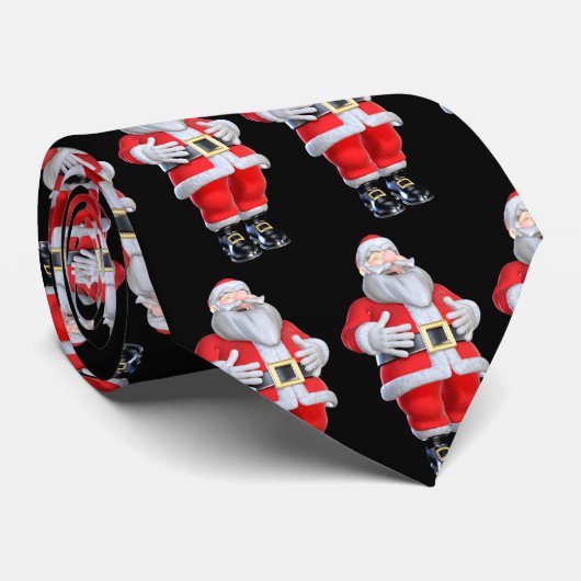 Cravate Père Noël en Noël noir (Roulé)