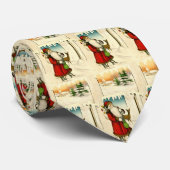 Cravate Père Noël et cerfs (Roulé)