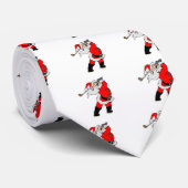 Cravate Père Noël jouant au golf (Roulé)