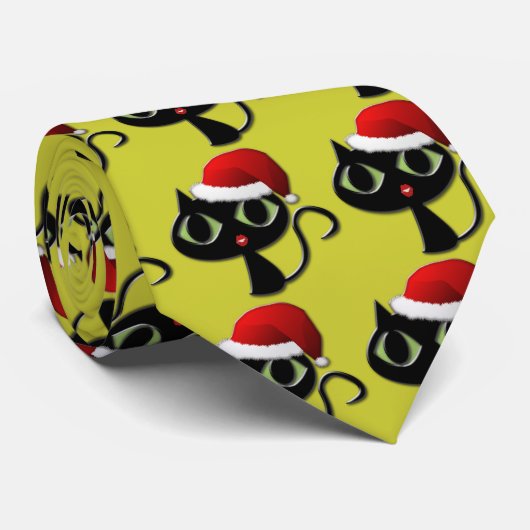 Cravate Père Noël kitty (Roulé)