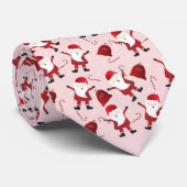 Cravate Père Noël Motif Sucres de canne Rouge Blanc (Roulé)