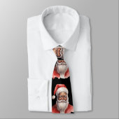 Cravate Père Noël noir (Attaché)