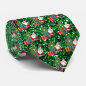Cravate Père Noël & présente la Parties scintillant Green  (Roulé)
