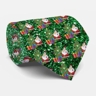 Cravate Père Noël & présente la Parties scintillant Green 