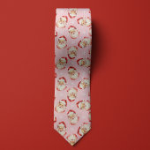 Cravate Père Noël rose flocon de Noël fête