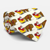 Cravate Père Noël Sleigh et Buffalo (Roulé)