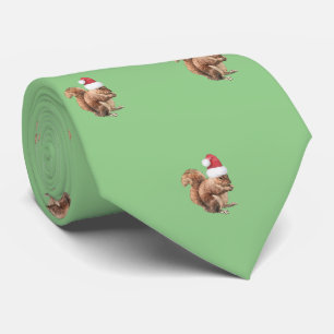 Cravate Père Noël Squirrel Motif humoristique
