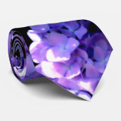Cravate Périwinkel hydrangeas fleurs violettes fleurs bleu (Roulé)
