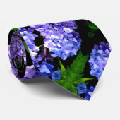 Cravate Périwinkel hydrangeas violet bleu fleur floral (Roulé)