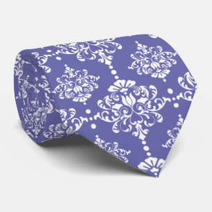 Cravate Périwinkkle Floral Damask Pattern Groomsmen Mariag