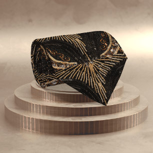 Cravate Perle Art Déco noire et or : Nouvel An / fête des