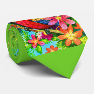Cravate perroquet coloré