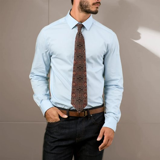 Cravate Perse sunniest encadré motif ethnique