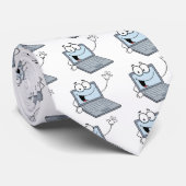 Cravate Personnage de dessin animé d'ordinateur portable (Roulé)