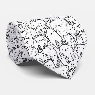 Cravate Personnages Mignons Kawaii Doodle (2)