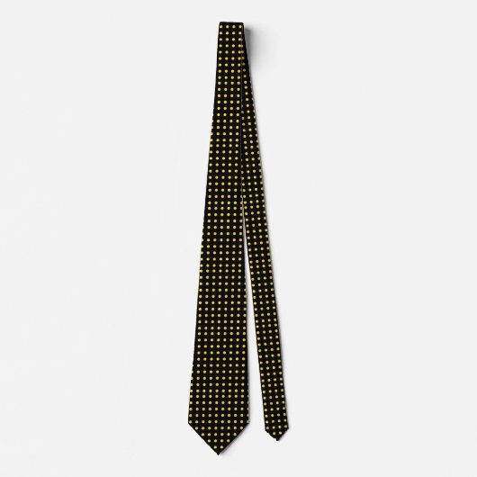 Cravate personnalisable à points Polka Noir et Or  (Devant)