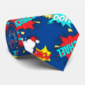 Cravate Personnalisé Comic Book Pop Art Blue (Roulé)