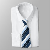 Cravate Personnalisé Marine Bleu Blancs Rayures Nautique N (Attaché)