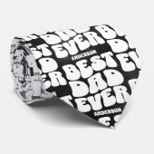 Cravate Personnalisé Meilleur papa jamais Black Tie Dye Cr (Roulé)