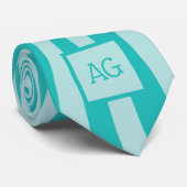 Cravate Personnalisé Monogramme Blue Motif Fun (Roulé)