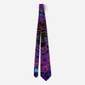 Cravate Personnalisé Monogramme violet et noir (Dos)