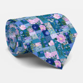 Cravate personnalisée à motif patchwork Blues colo (Roulé)
