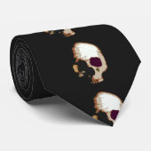 Cravate personnalisée de dessin de crâne (Roulé)