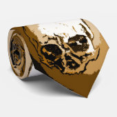 Cravate personnalisée de dessin main crâne (Roulé)