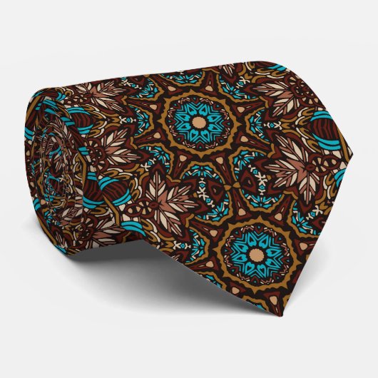 Cravate Personnalisée Marron Colorée Rétro – Mode (Roulé)