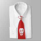 Cravate Personnaliser Anonymous face party (Attaché)