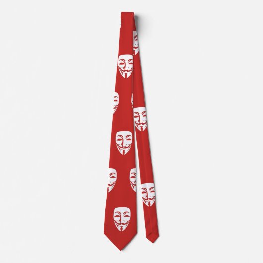 Cravate Personnaliser Anonymous face party (Devant)