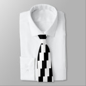 Cravate Personnaliser moyenne noire et blanche (Attaché)