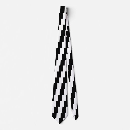 Cravate Personnaliser moyenne noire et blanche (Devant)