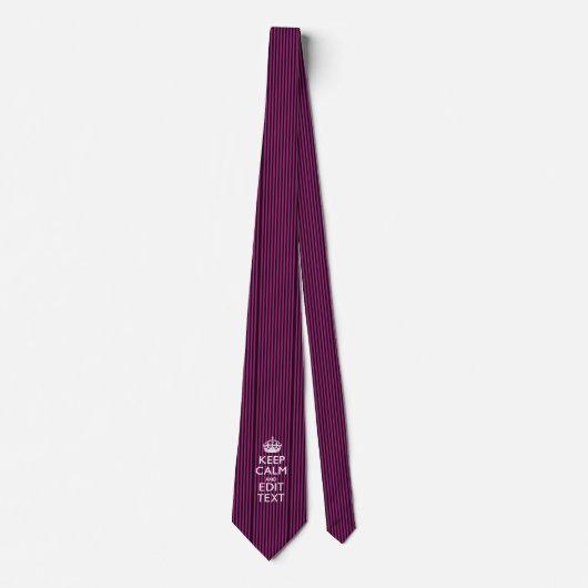 Cravate Personnalized KEEP CALM and Your Text on Pink (Devant)