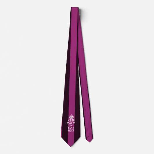 Cravate Personnalized KEEP CALM and Your Text on Pink (Devant)