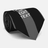 Cravate Personnalized KEEP CALM Your Text on Black Stripes (Roulé)