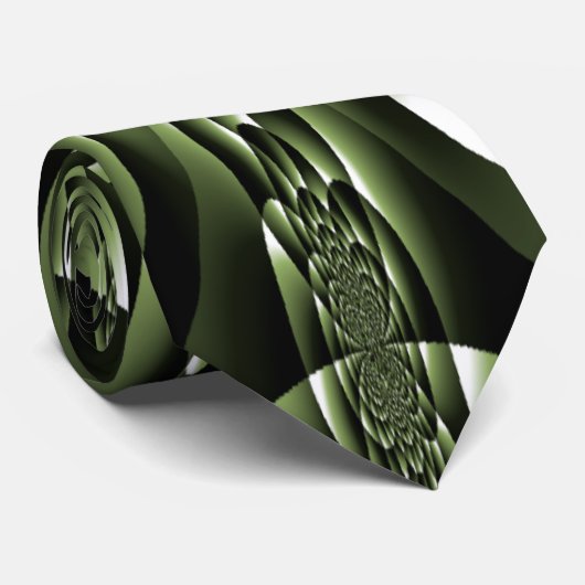 Cravate Pétales à feuilles blanches de forêt verte (Roulé)