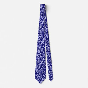 Cravate Pétales Abstraits - Bleu en poudre sur la Marine D