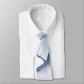 Cravate Pétales bleues peintes (Attaché)