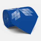 Cravate - Pétales de diamant sur Bleu (Roulé)